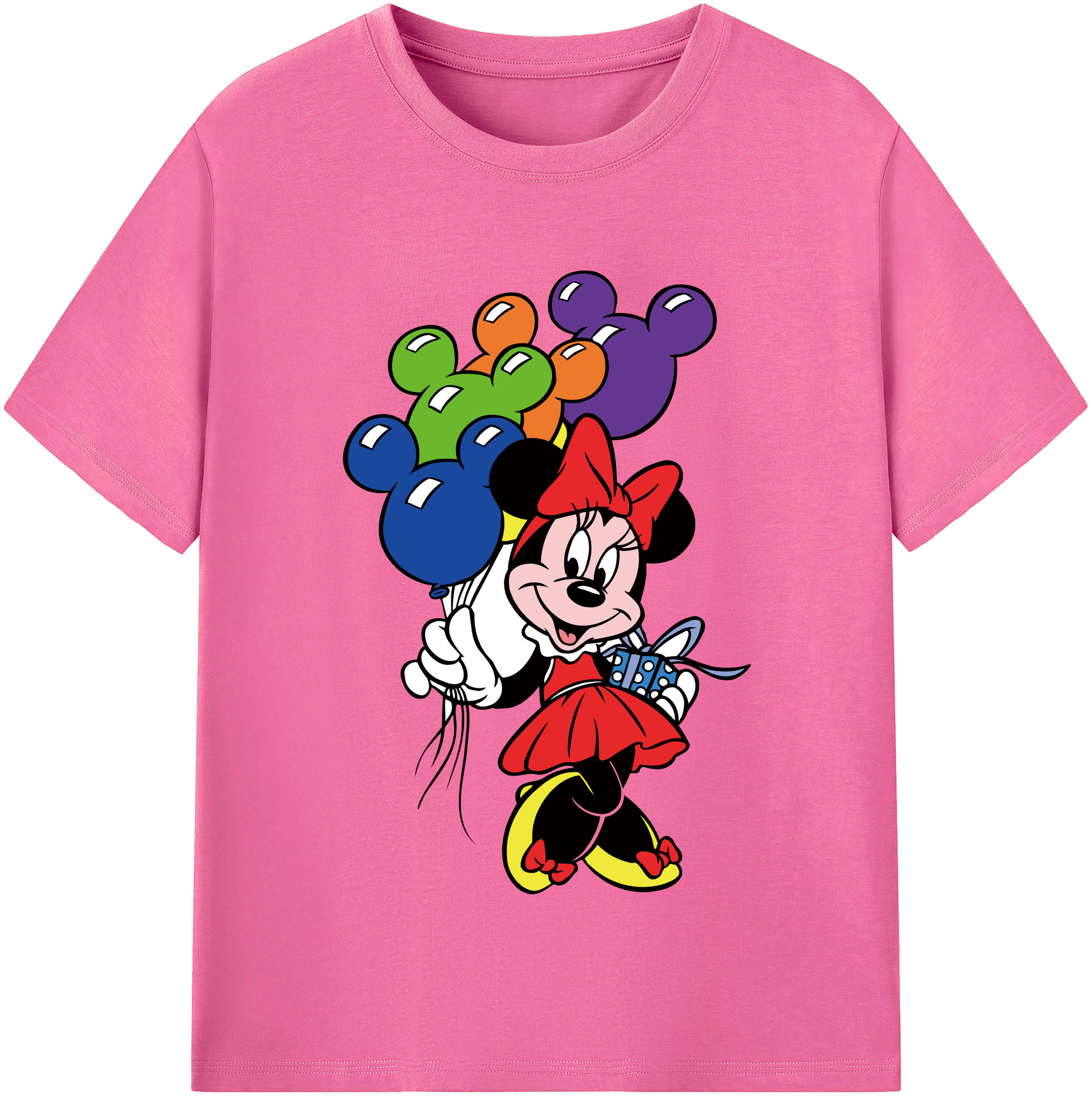 （画像用） ミッキーマウス Mickey Mouse レディースカジュアルプリントTシャツ（綿100％）